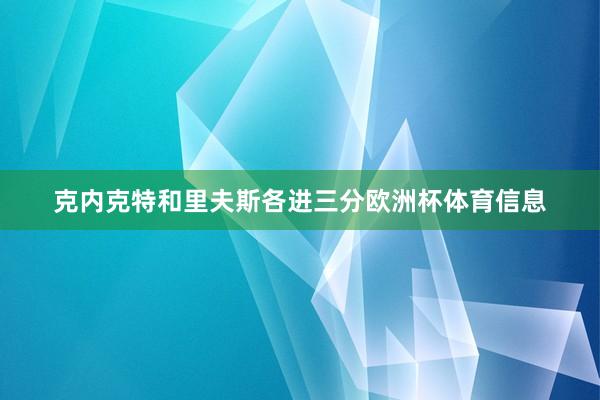 克内克特和里夫斯各进三分欧洲杯体育信息