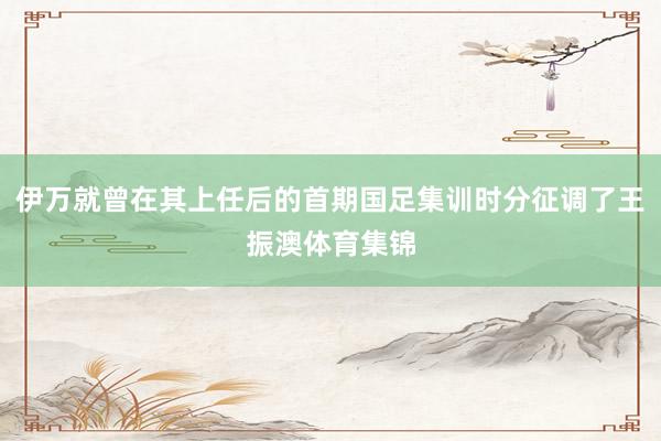 伊万就曾在其上任后的首期国足集训时分征调了王振澳体育集锦