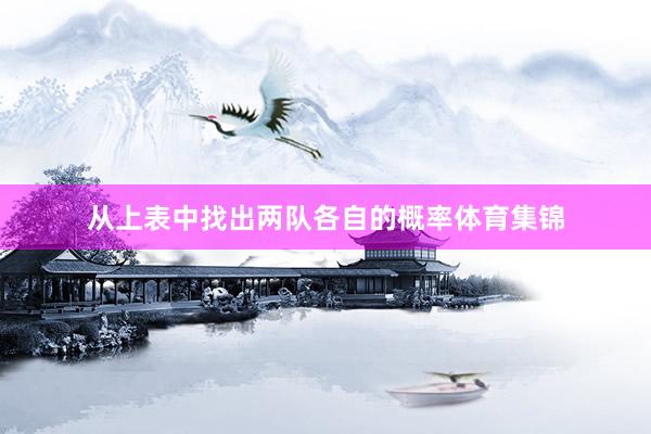 从上表中找出两队各自的概率体育集锦