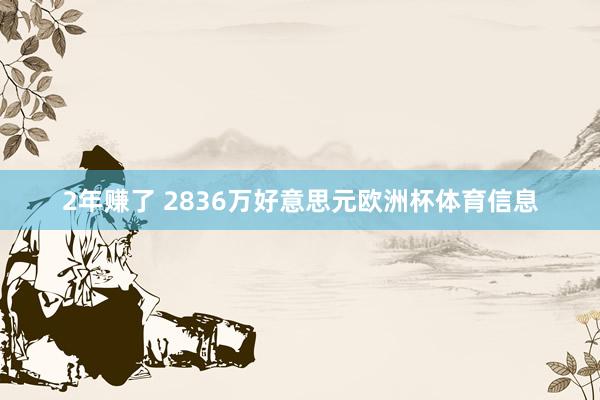 2年赚了 2836万好意思元欧洲杯体育信息