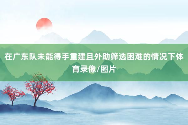 在广东队未能得手重建且外助筛选困难的情况下体育录像/图片