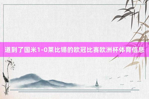 道到了国米1-0莱比锡的欧冠比赛欧洲杯体育信息