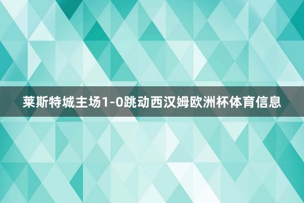 莱斯特城主场1-0跳动西汉姆欧洲杯体育信息