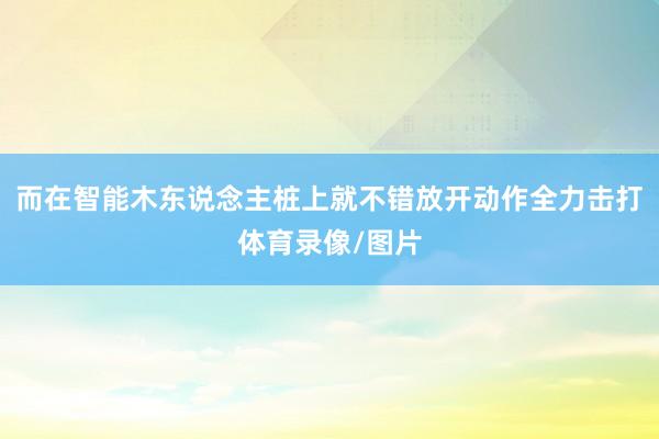而在智能木东说念主桩上就不错放开动作全力击打体育录像/图片