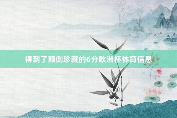 得到了颠倒珍藏的6分欧洲杯体育信息