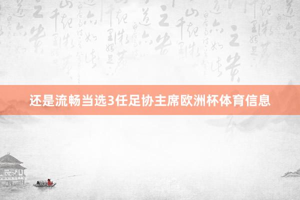 还是流畅当选3任足协主席欧洲杯体育信息