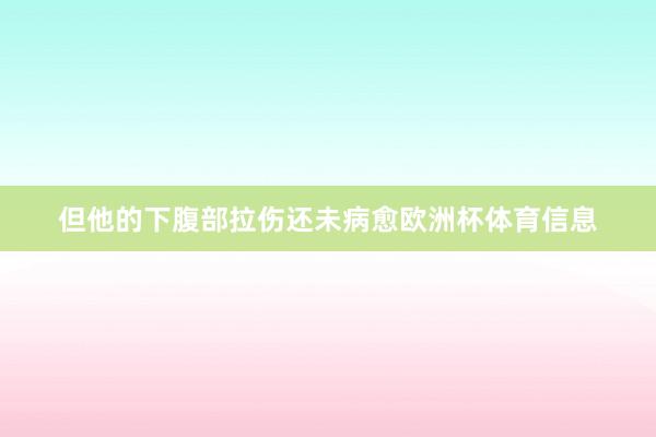 但他的下腹部拉伤还未病愈欧洲杯体育信息