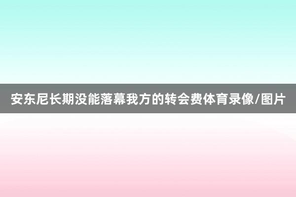 安东尼长期没能落幕我方的转会费体育录像/图片