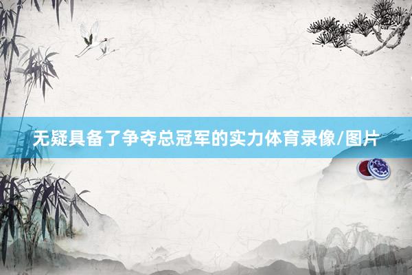 无疑具备了争夺总冠军的实力体育录像/图片