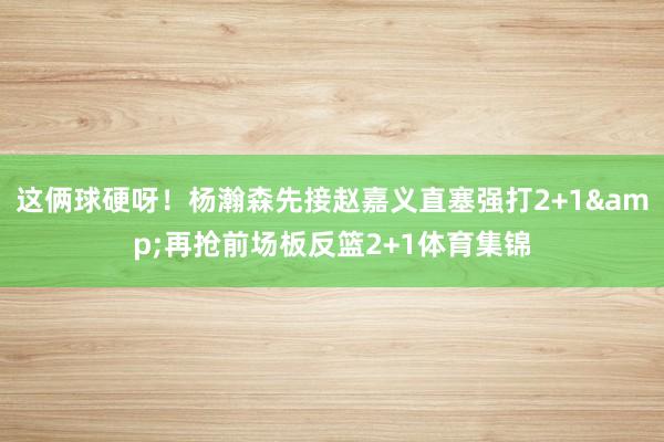 这俩球硬呀！杨瀚森先接赵嘉义直塞强打2+1&再抢前场板反篮2+1体育集锦