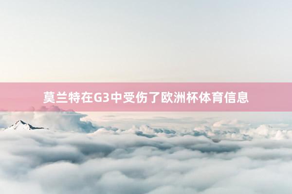 莫兰特在G3中受伤了欧洲杯体育信息