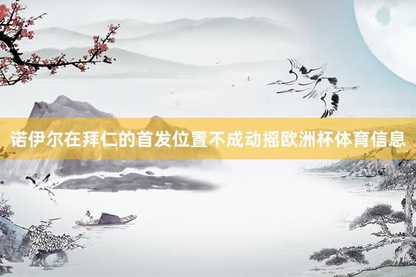 诺伊尔在拜仁的首发位置不成动摇欧洲杯体育信息