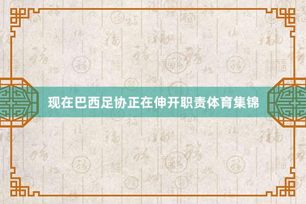 现在巴西足协正在伸开职责体育集锦