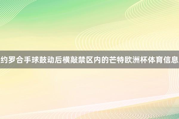 约罗合手球鼓动后横敲禁区内的芒特欧洲杯体育信息