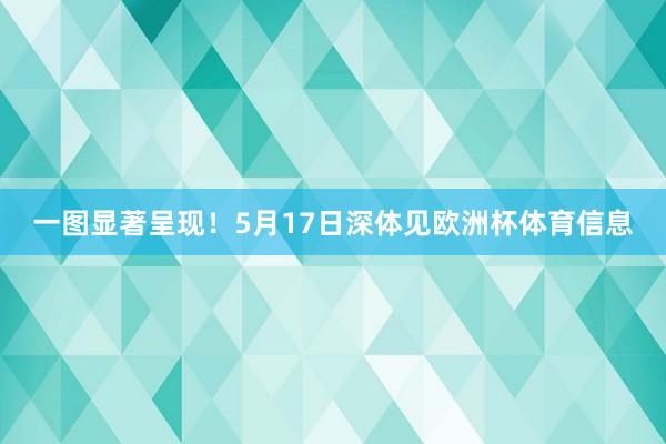 一图显著呈现！5月17日深体见欧洲杯体育信息