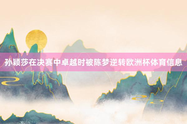 孙颖莎在决赛中卓越时被陈梦逆转欧洲杯体育信息