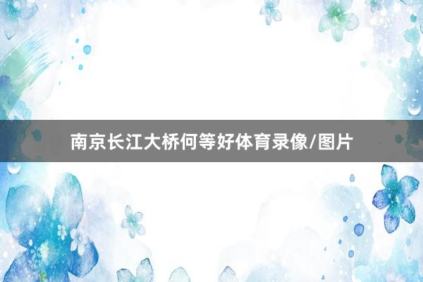 南京长江大桥何等好体育录像/图片