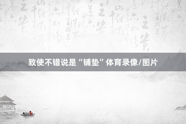 致使不错说是“铺垫”体育录像/图片