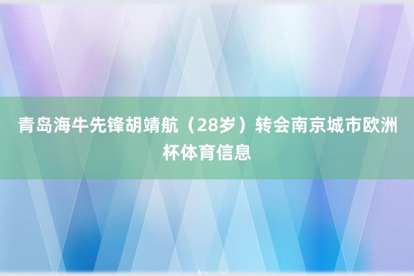 青岛海牛先锋胡靖航（28岁）转会南京城市欧洲杯体育信息