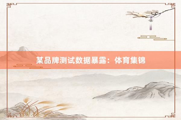 某品牌测试数据暴露：体育集锦