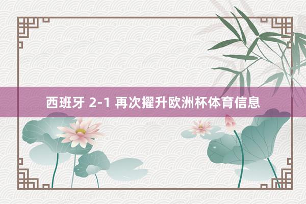 西班牙 2-1 再次擢升欧洲杯体育信息