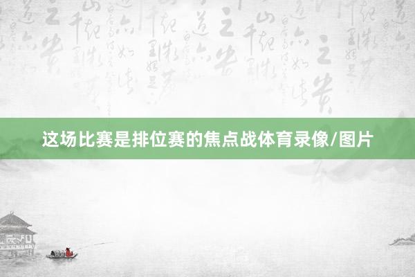 这场比赛是排位赛的焦点战体育录像/图片