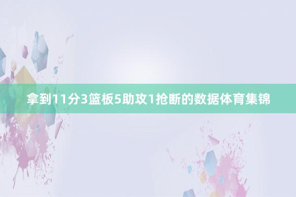 拿到11分3篮板5助攻1抢断的数据体育集锦