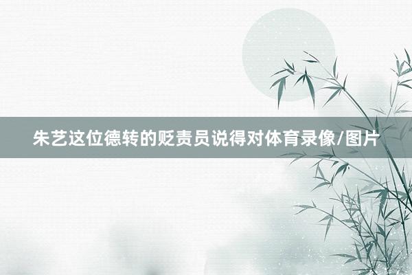 朱艺这位德转的贬责员说得对体育录像/图片