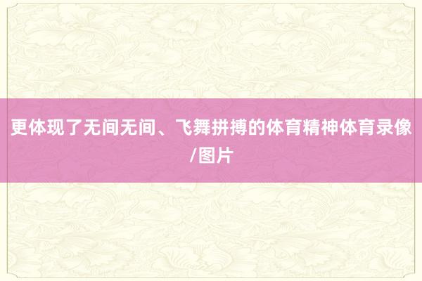 更体现了无间无间、飞舞拼搏的体育精神体育录像/图片