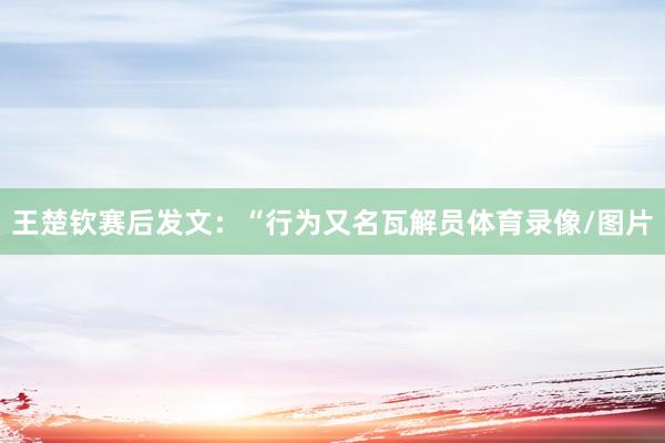 王楚钦赛后发文:“行为又名瓦解员体育录像/图片